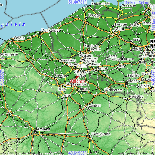 Topographic map of Attiches