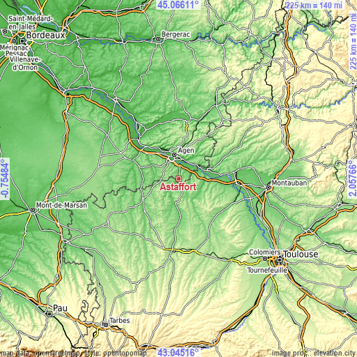 Topographic map of Astaffort