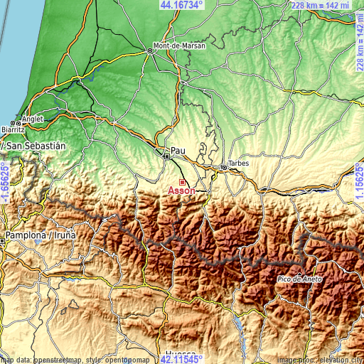 Topographic map of Asson