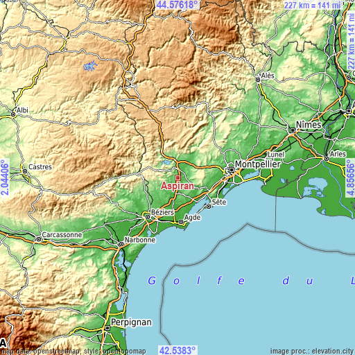 Topographic map of Aspiran