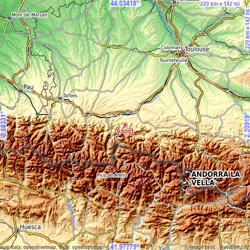 Topographic map of Aspet