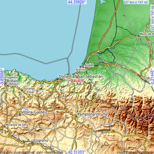 Topographic map of Ascain