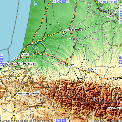 Topographic map of Artix