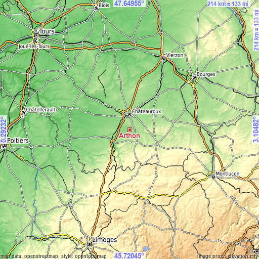Topographic map of Arthon