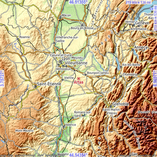 Topographic map of Artas