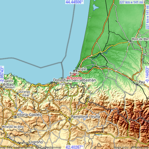 Topographic map of Arbonne