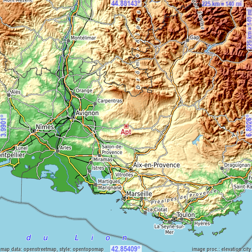 Topographic map of Apt