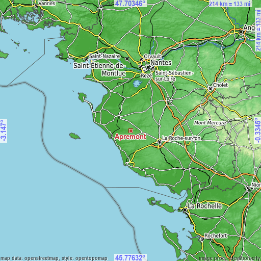 Topographic map of Apremont