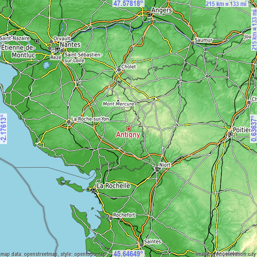 Topographic map of Antigny