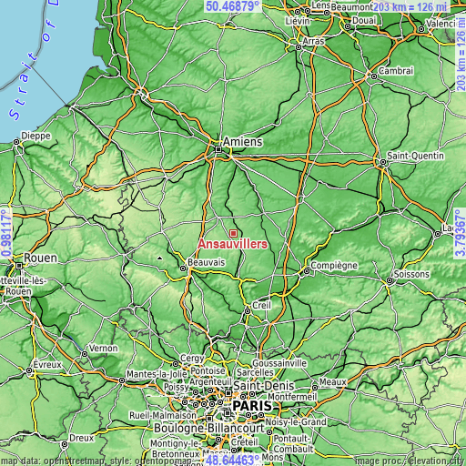 Topographic map of Ansauvillers