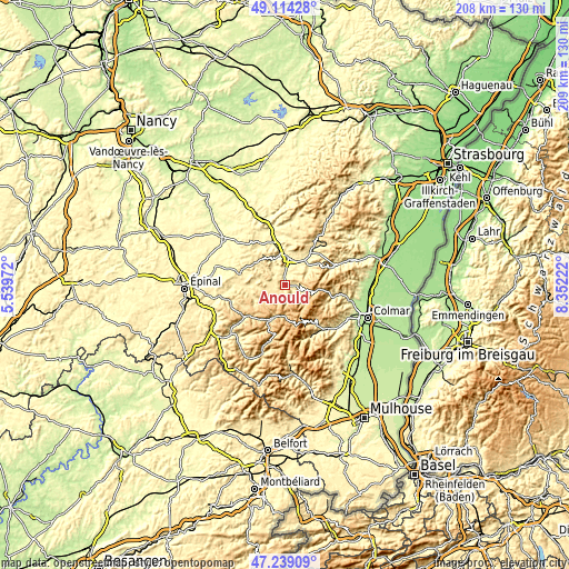 Topographic map of Anould