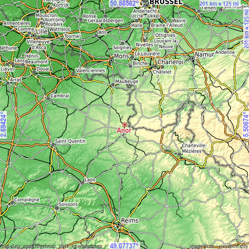 Topographic map of Anor