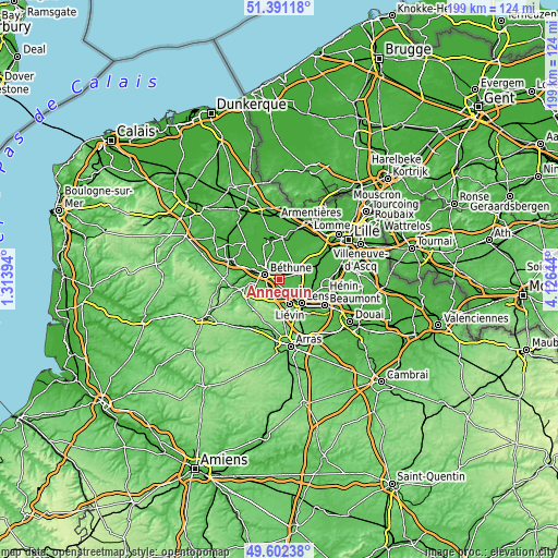 Topographic map of Annequin