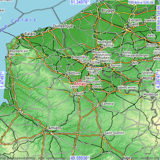 Topographic map of Annay