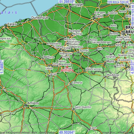 Topographic map of Anhiers