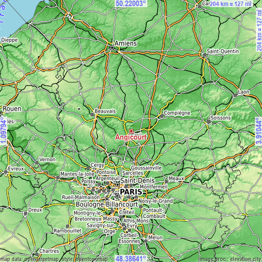 Topographic map of Angicourt