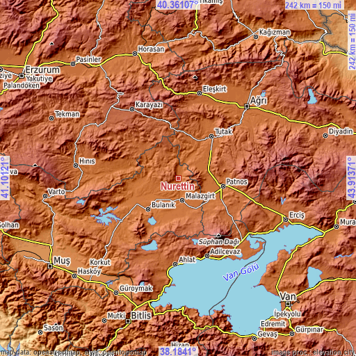 Topographic map of Nurettin