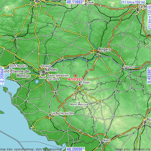 Topographic map of Andrezé