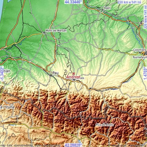 Topographic map of Andrest