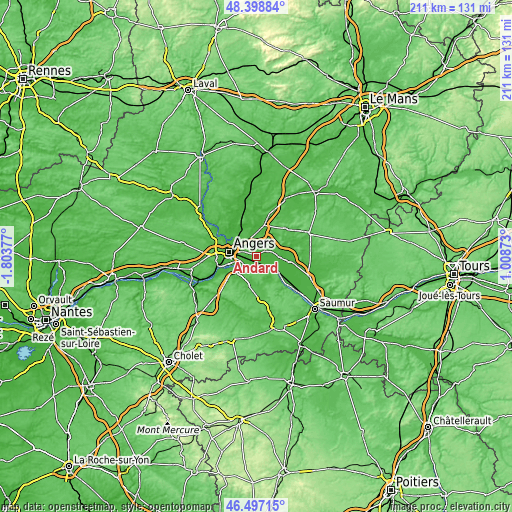 Topographic map of Andard