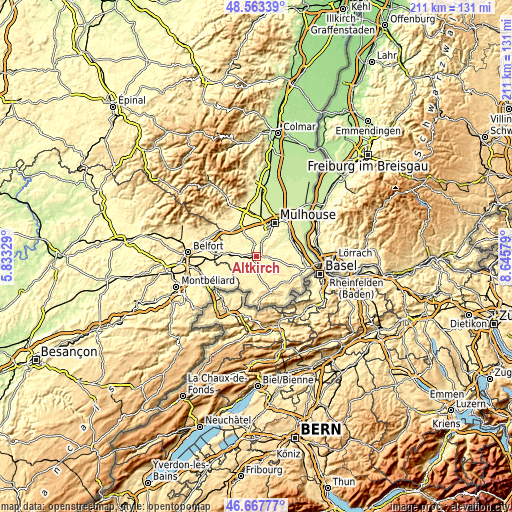 Topographic map of Altkirch