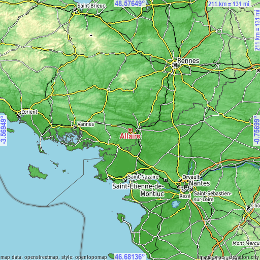 Topographic map of Allaire