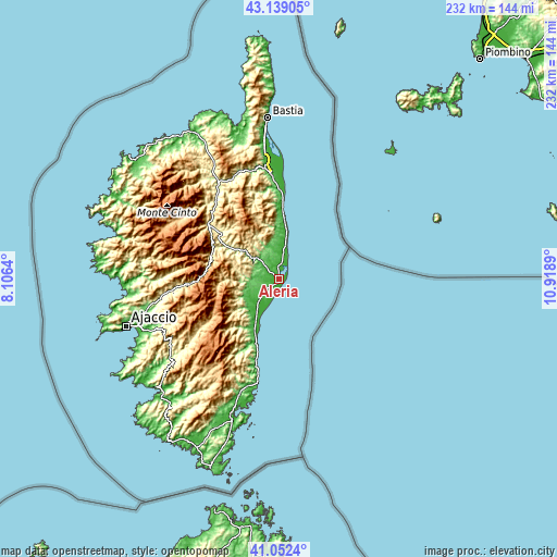 Topographic map of Aléria