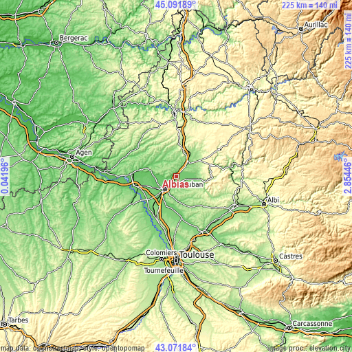 Topographic map of Albias