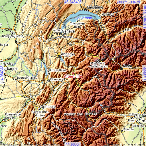 Topographic map of Albertville