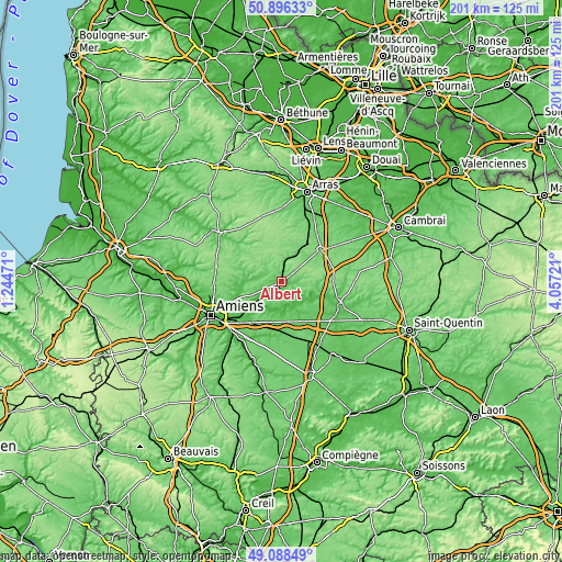 Topographic map of Albert