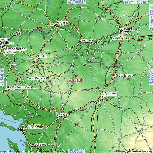 Topographic map of Airvault