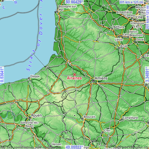 Topographic map of Airaines