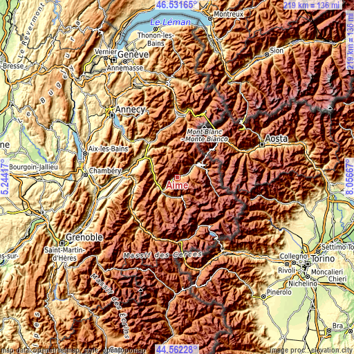 Topographic map of Aime