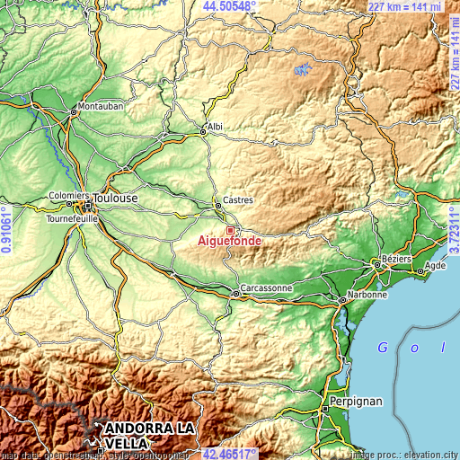 Topographic map of Aiguefonde