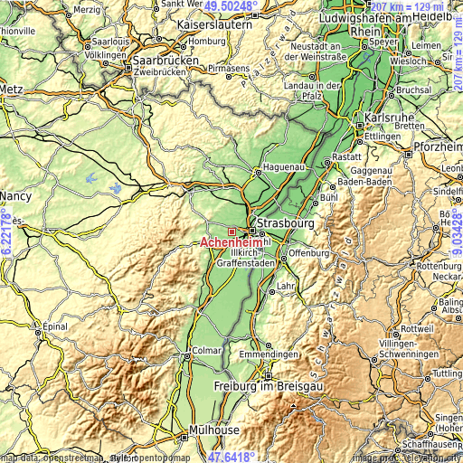 Topographic map of Achenheim