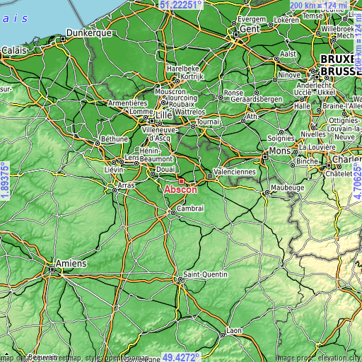 Topographic map of Abscon