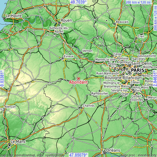 Topographic map of Abondant