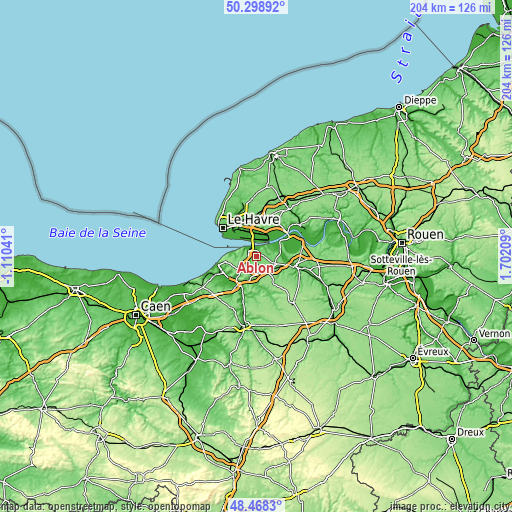 Topographic map of Ablon