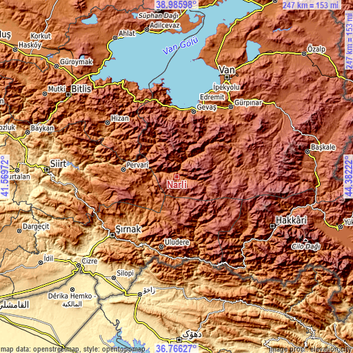 Topographic map of Narlı