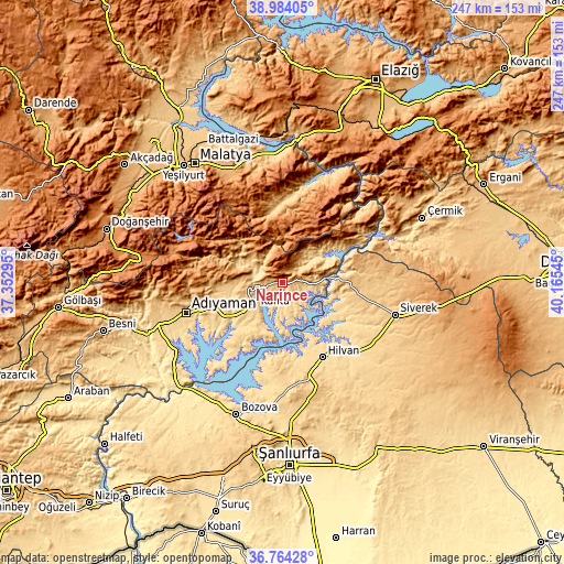 Topographic map of Narince