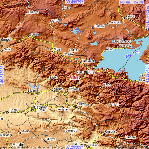 Topographic map of Mutki