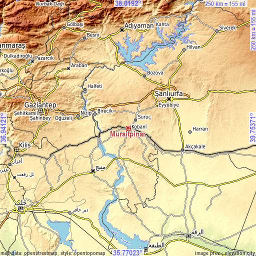 Topographic map of Mürşitpınar