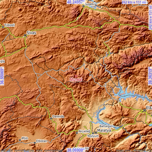 Topographic map of Mursal