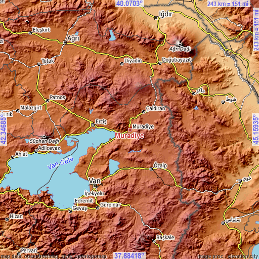 Topographic map of Muradiye