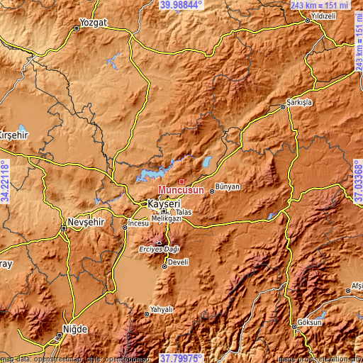 Topographic map of Muncusun