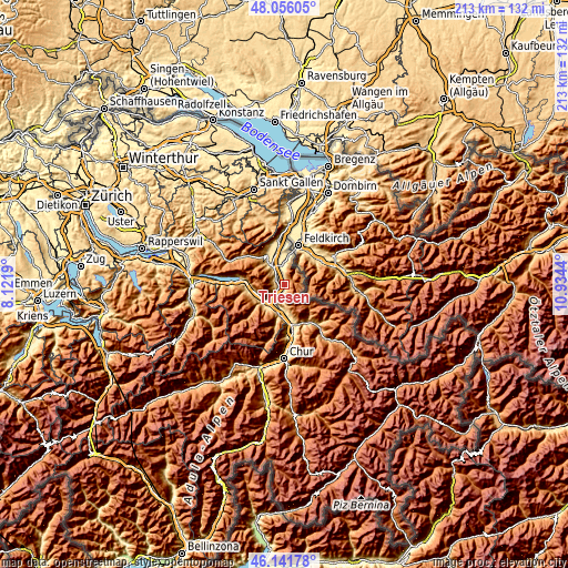 Topographic map of Triesen
