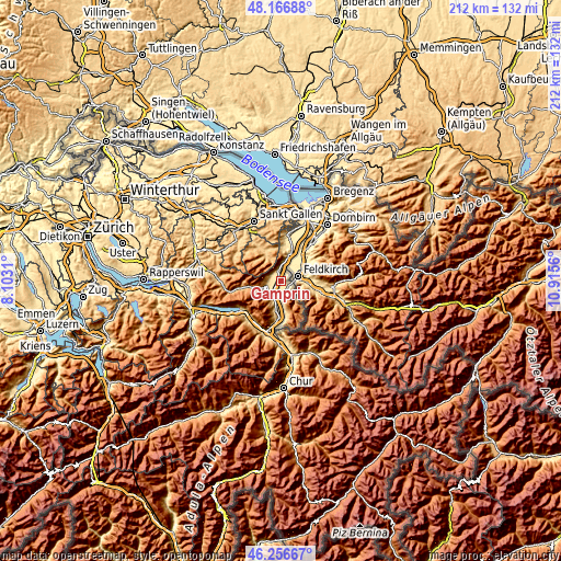 Topographic map of Gamprin