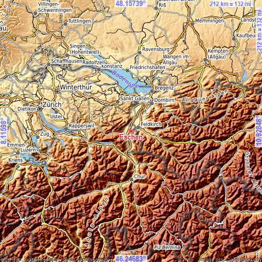 Topographic map of Eschen