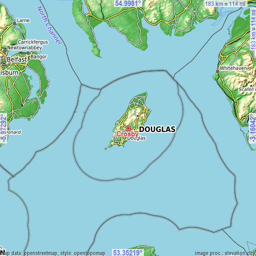 Topographic map of Crosby