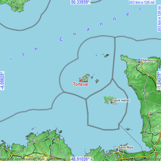 Topographic map of Torteval